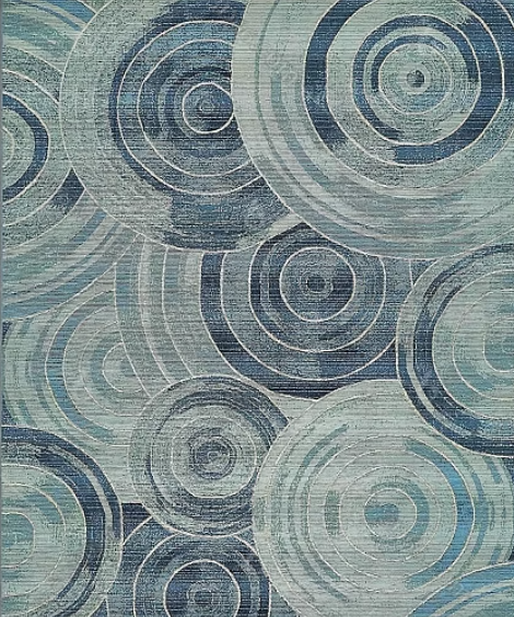 蓝韵涟漪：地毯上的灵动抽象之舞