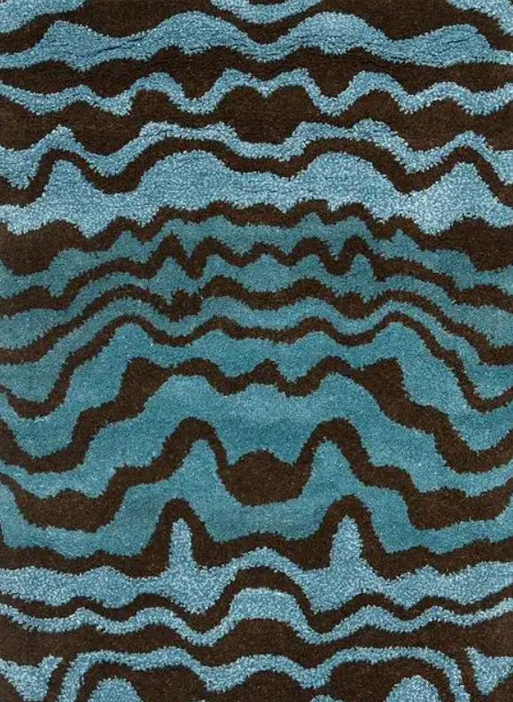 波浪纹彩织地毯：流动质感与色彩交织