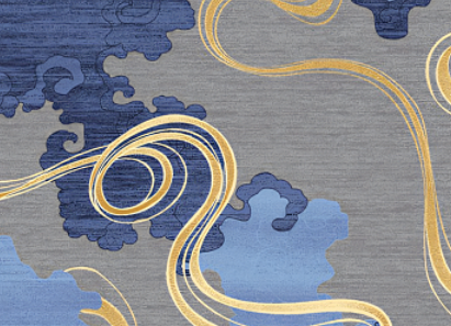 金缕流云：灰蓝调艺术地毯